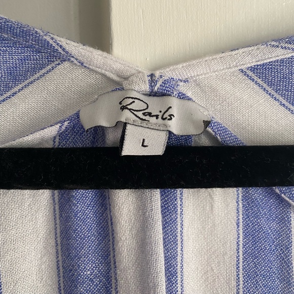 Rails Wren Pacifica Stripe Dress, Sz Large, Blue & White stripes, Rayon & Linen - Picture 10 of 14
